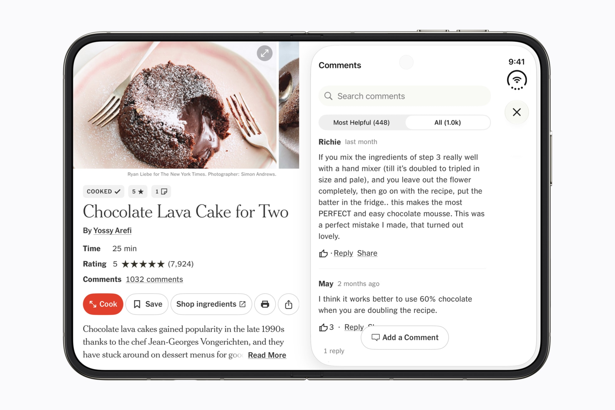 NYT Cooking on iPhone Duo (Apple Newsroom)
