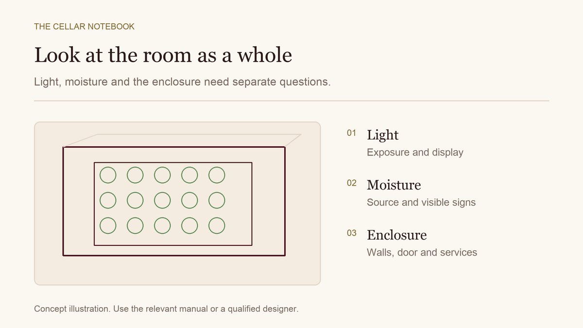 Mould in a wine cellar: find the moisture problem first