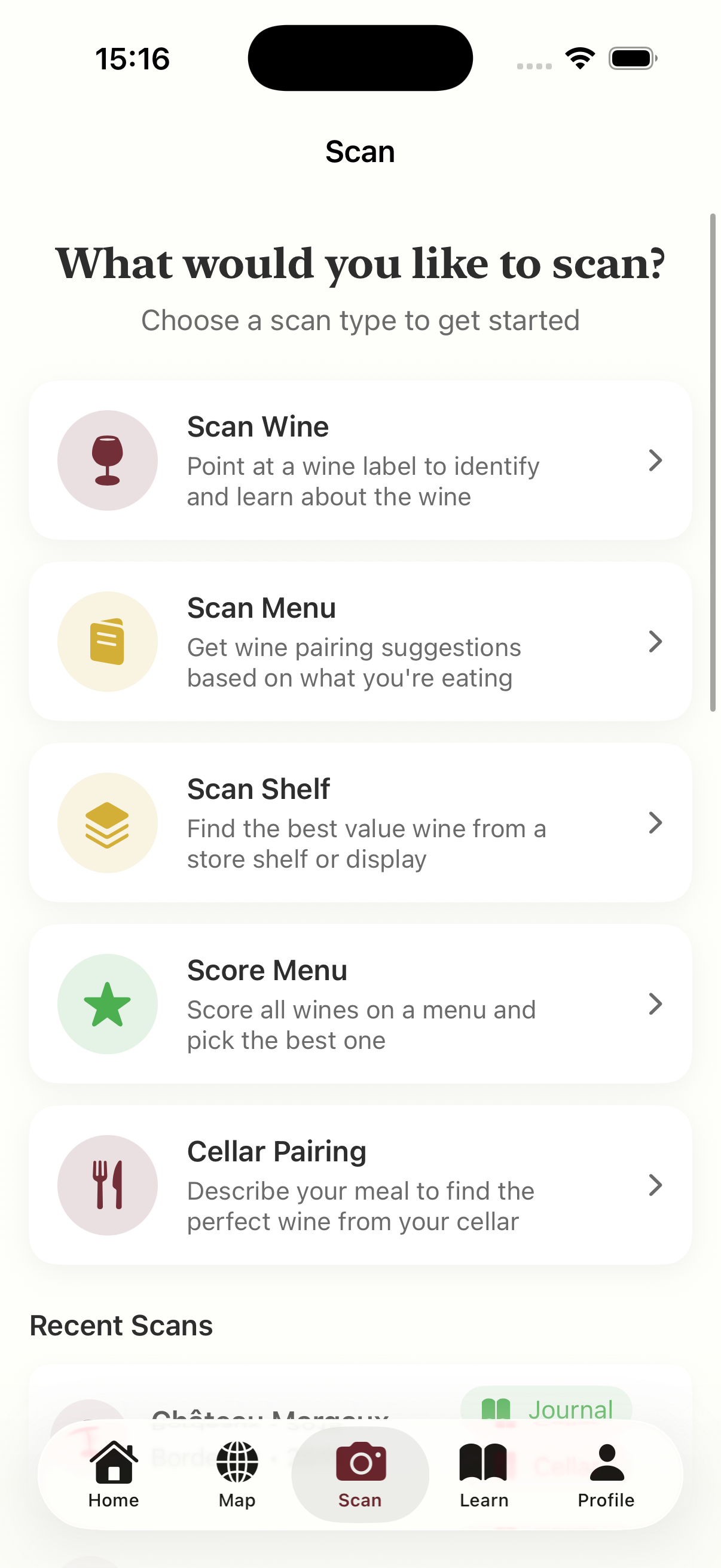 Sommo AI wine scanning in action