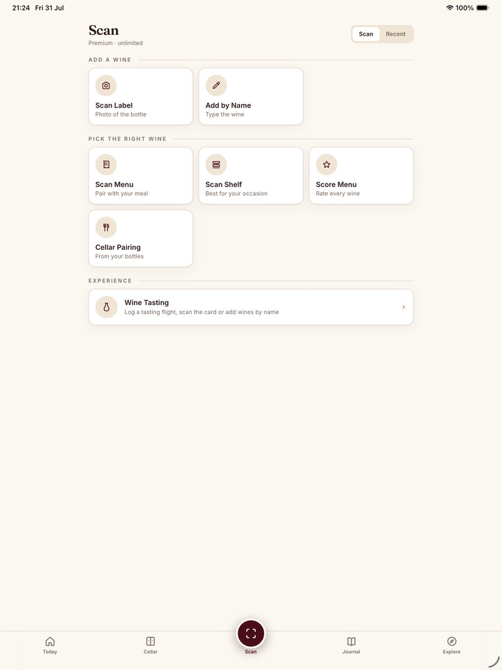 Sommo camera-first label scanning on iPad